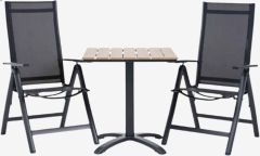 Bộ b&agrave;n ghế bistro | HOBRO/LOMMA | m&agrave;u tự nhi&ecirc;n/đen | R70xD70xC73cm/R57xS70xC109cm