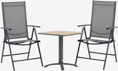 Bộ b&agrave;n ghế bistro | HOBRO/MELLBY | m&agrave;u tự nhi&ecirc;n/đen | R70xD70xC73cm/R55xS68xC106cm