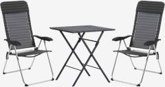 Bộ b&agrave;n ghế bistro | SANDVIKA/THORSMINDE | đen/x&aacute;m | R65xD65xC70cm/R58xS72xC108cm