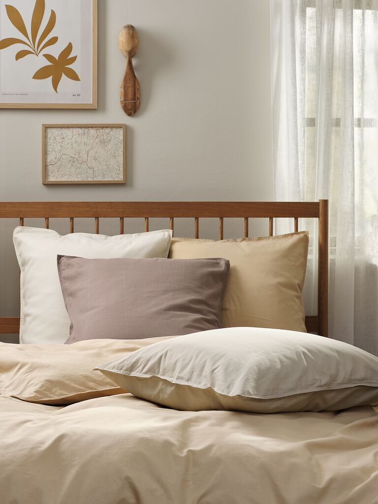 Vỏ gối cotton | GRO | khaki nhạt | R50xD70cm