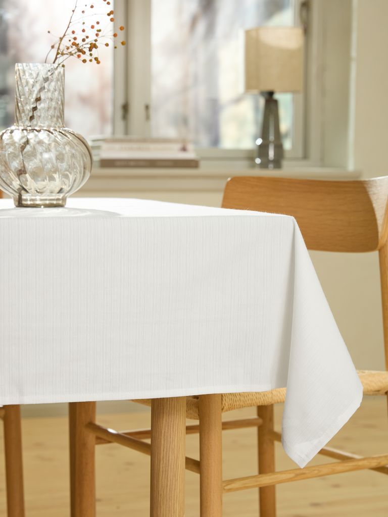 khăn phủ bàn agermynte cotton polyester trắng 140x240cm