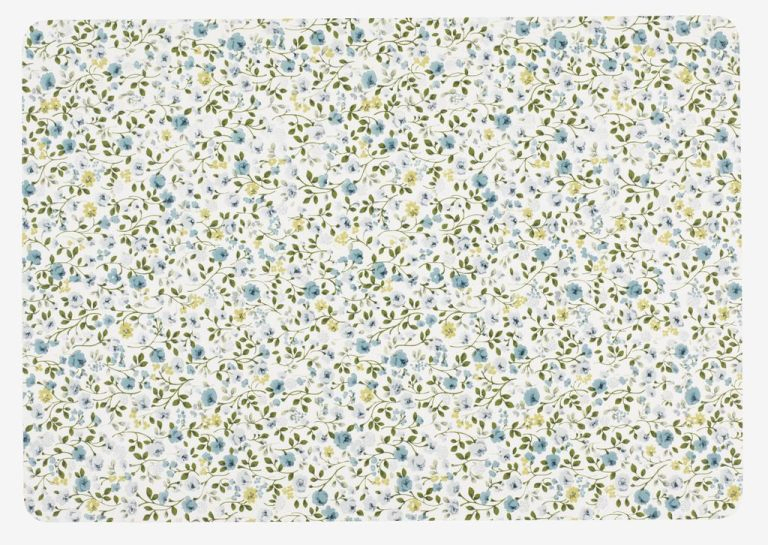 Tấm lót đĩa Flora PVC hoa xanh
