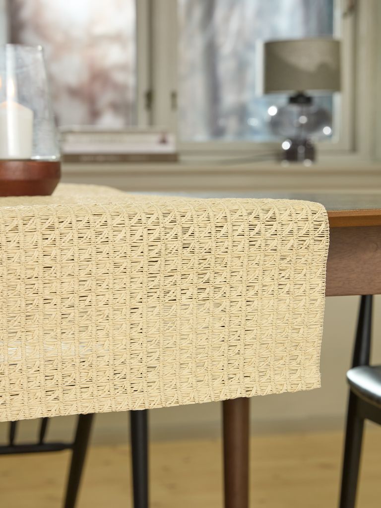 Khăn table runner | LUNDALM | sợi giấy/polyester | màu tự nhiên | R37xD150cm