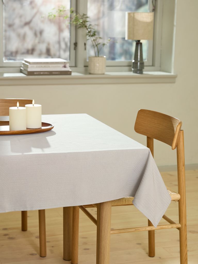 Khăn phủ bàn | LAPPVIER | cotton/polyester | xám | R140xD240cm