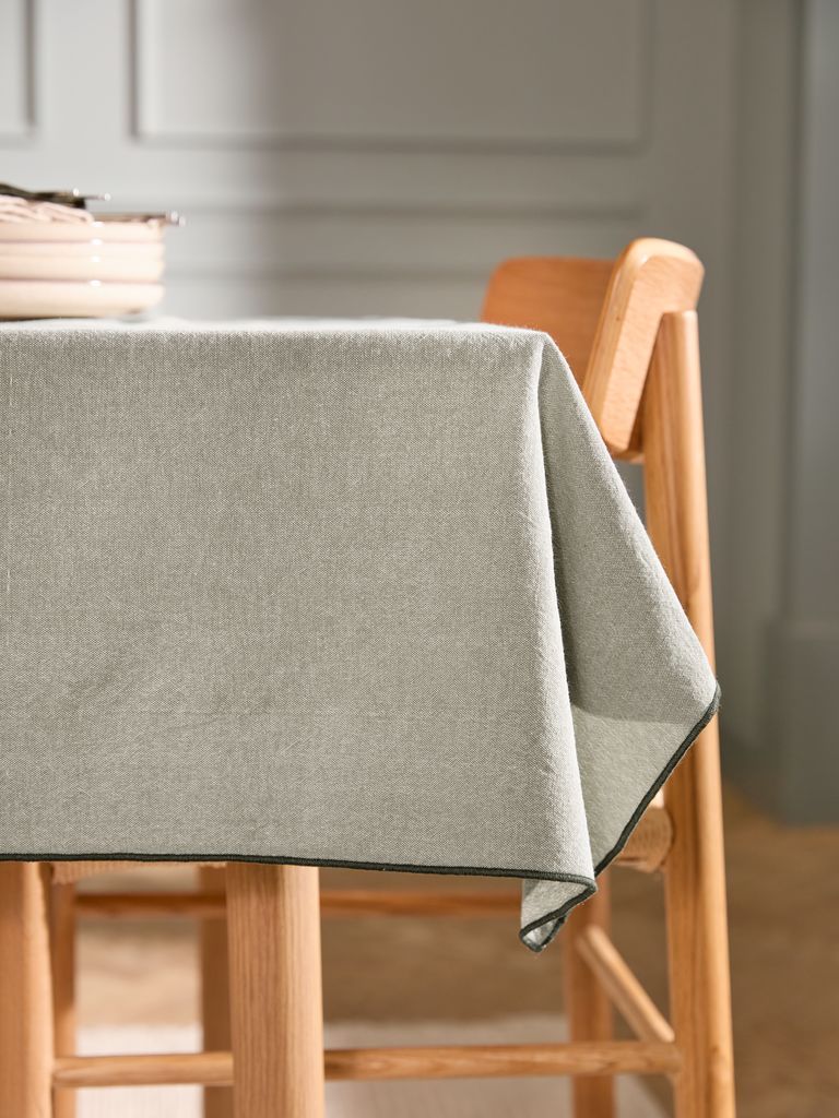 Khăn phủ bàn | BLINDURT | cotton/polyester | xanh olive | R140xD240cm