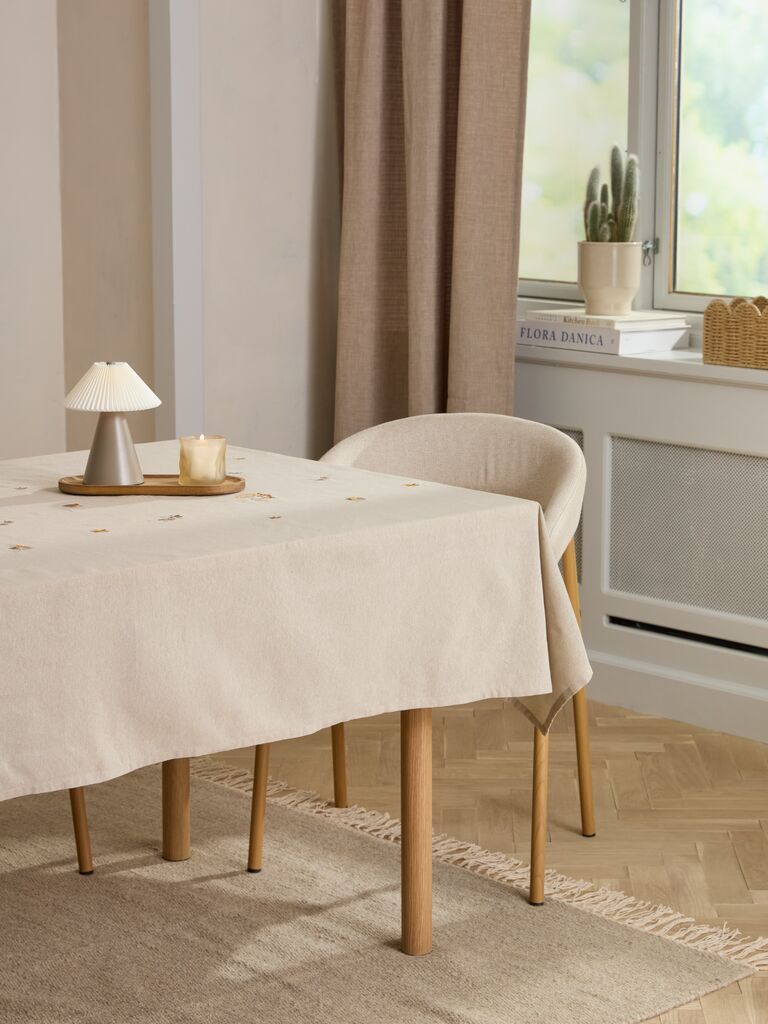 Khăn phủ bàn | DAGFIOL | cotton/polyester | xám | R140xD240cm