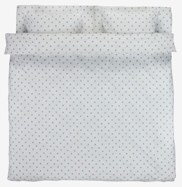 Bộ vỏ chăn gối đôi kèm ga cotton Annika xanh trắng