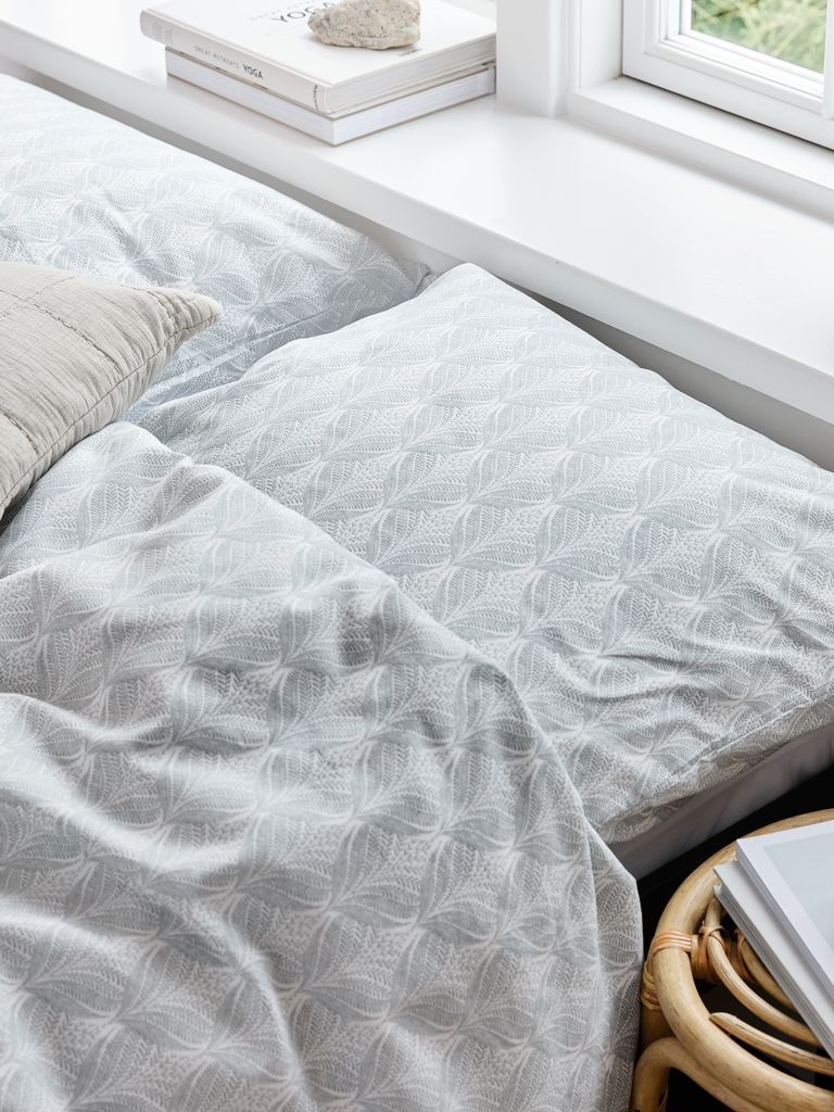 Bộ vỏ chăn gối đơn kèm ga cotton | LINE | xanh | R140xD200cm/R150xD250cm/R50xD70cm