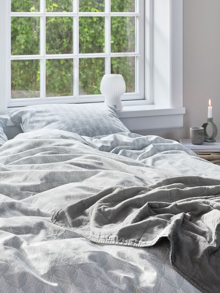 Bộ vỏ chăn gối đôi kèm ga cotton | LINE | xanh | R200xD220cm/R240xD260cm/R50xD70cm