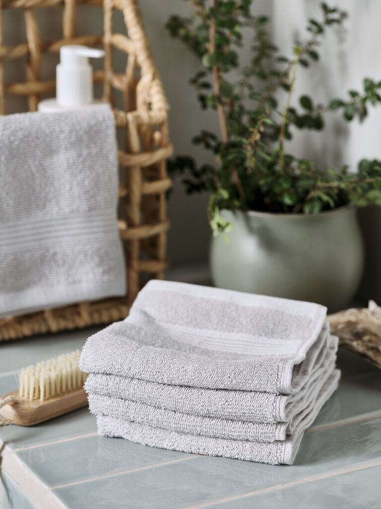 Khăn mặt cotton | KARLSTAD | xám nhạt | R28xD30cm