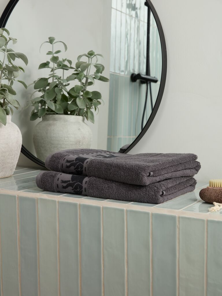 Khăn tắm cotton | MALUNG | xám đậm | R50xD100cm