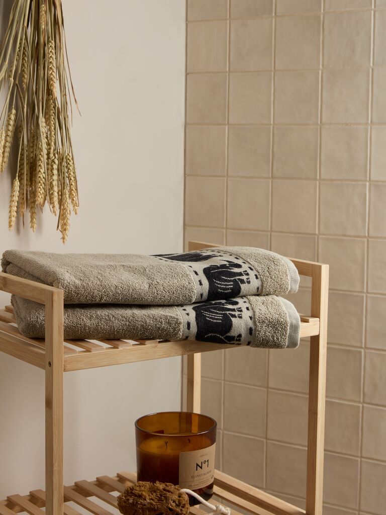 Khăn tắm cotton | MALUNG | xám | R70xD140cm