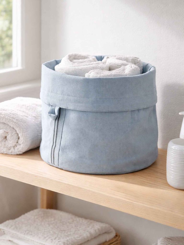 Giỏ đa năng | LIFIOL | cotton | xanh | Ø22xC21cm