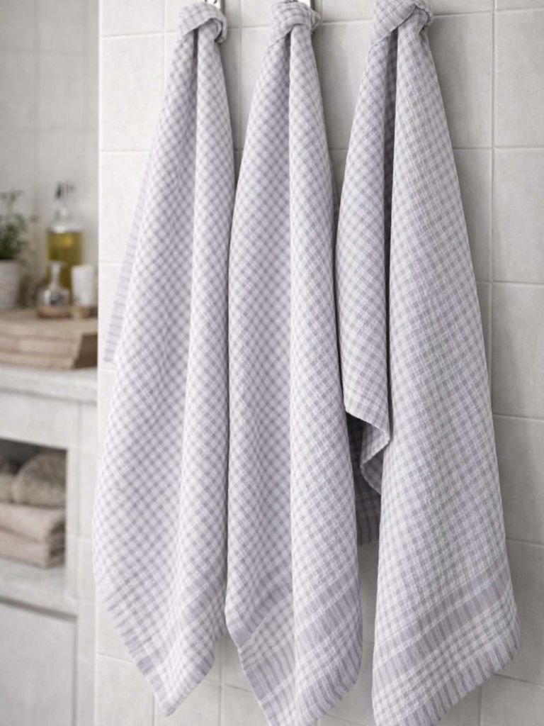 Bộ 3 khăn đa năng cotton | SANDARVE | xám | R50xD70cm