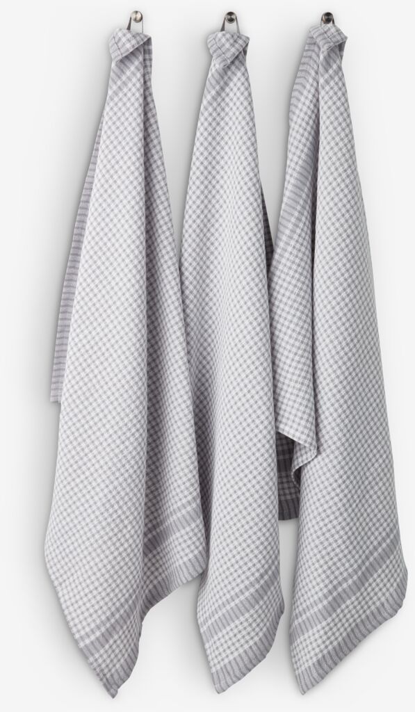 Bộ 3 khăn đa năng cotton | SANDARVE | xám | R50xD70cm