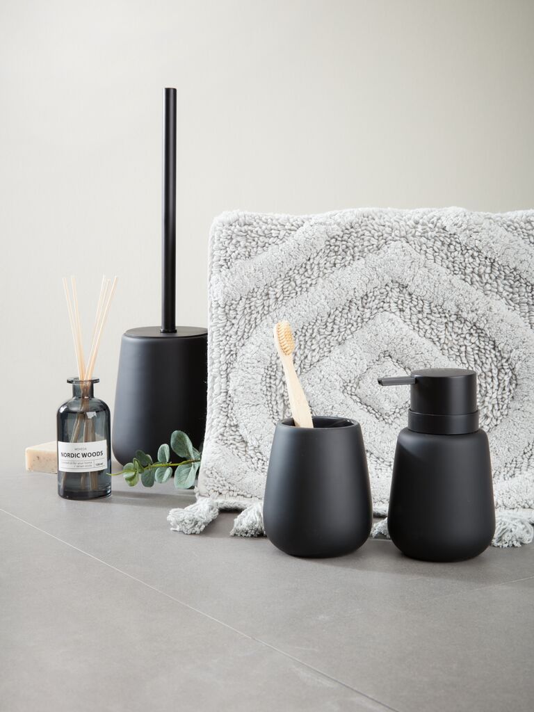 Chổi cọ toilet | EKBY | gốm dolomite/nhựa | đen | Ø12xC40cm 