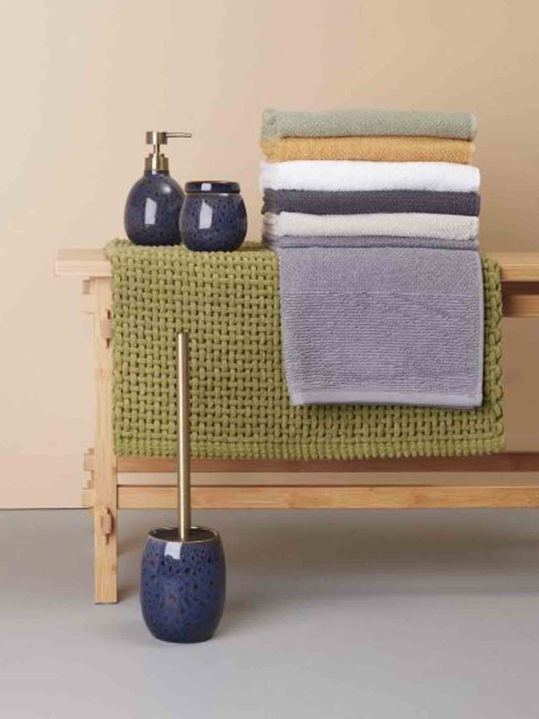 Thảm phòng tắm | NOLVIK | polyester/cotton | xanh lá | R50xD80cm