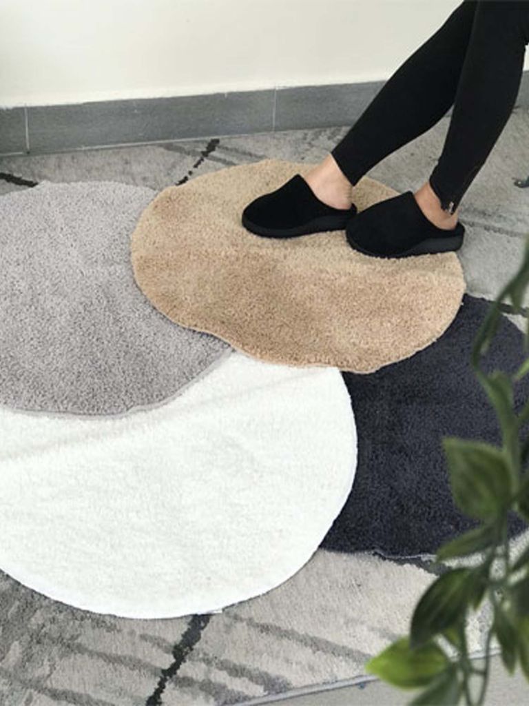 Thảm phòng tắm | KARLSTAD | polyester | xám nhạt | Ø70cm