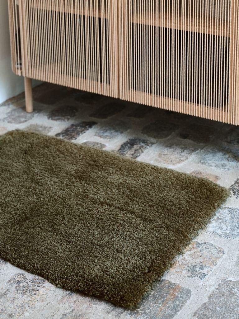 Thảm phòng tắm | SANDVIKEN | polyester | xanh olive | R60xD90cm