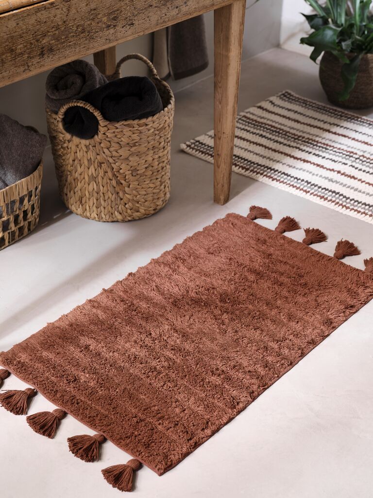 Thảm phòng tắm | SVARTE | cotton | nâu | R50xD80cm