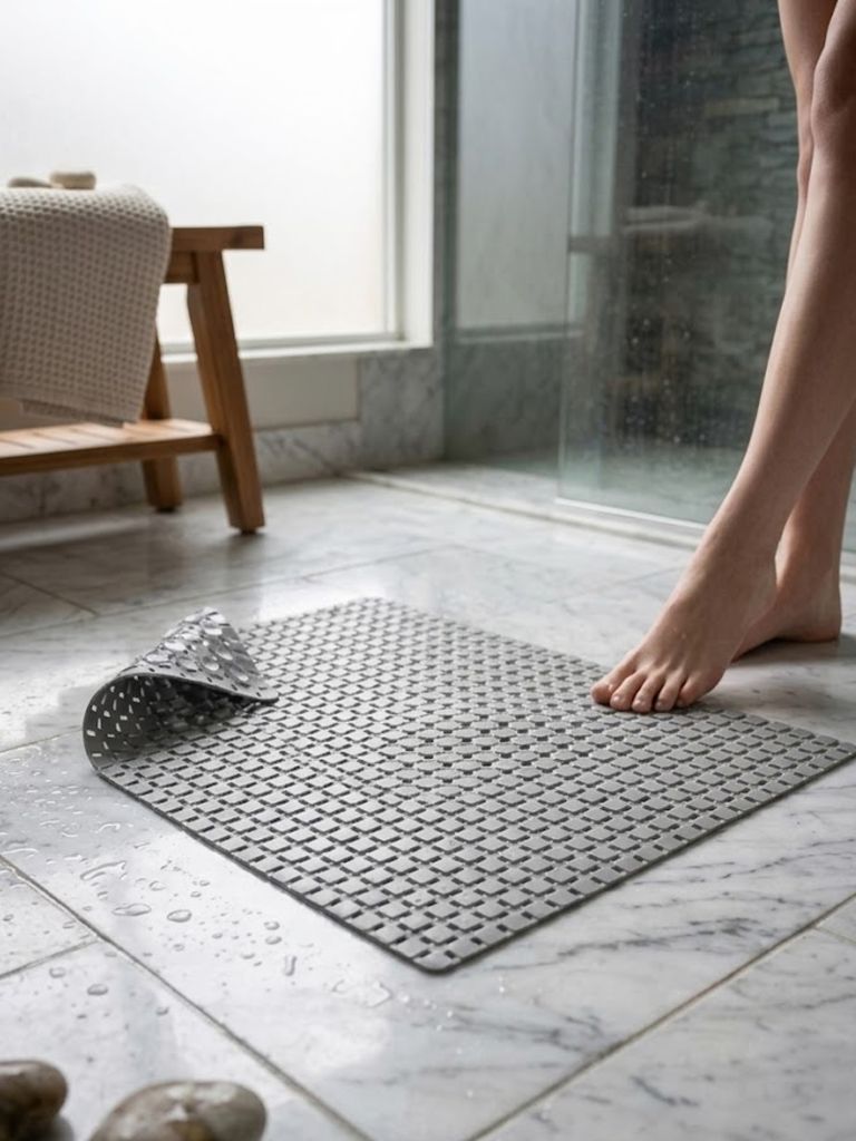 Thảm phòng tắm chống trượt | VITTINGE | cao su | xám | R55xD55cm