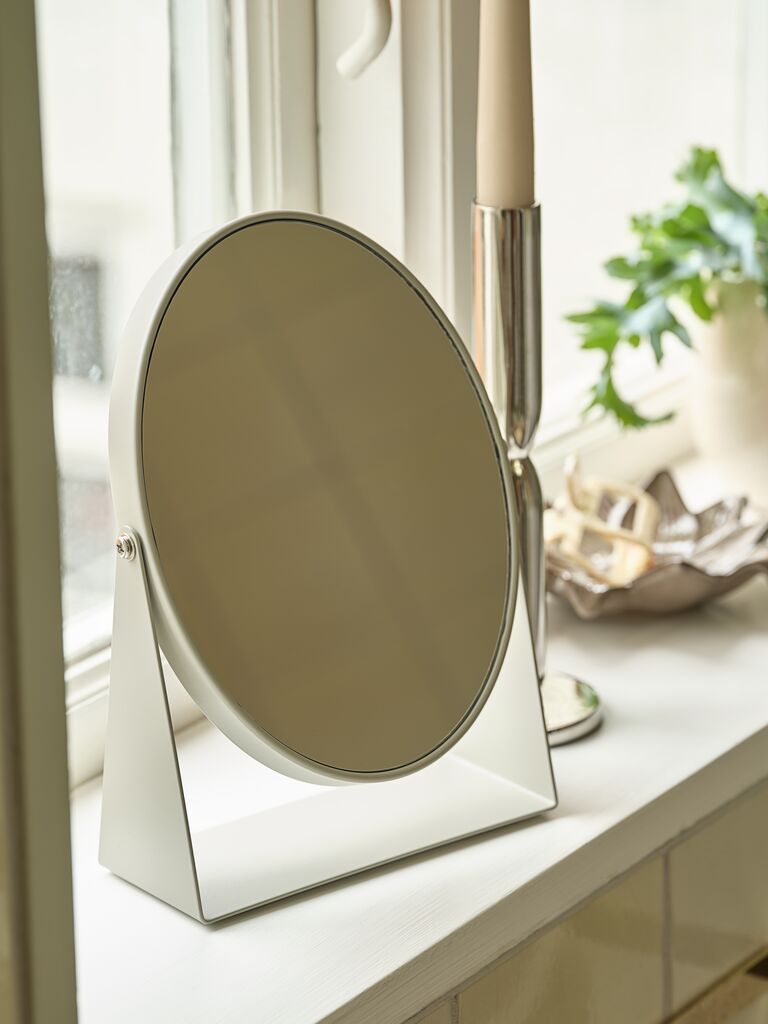 Gương 2 mặt | SKURUP | kim loại/gương | be | R7xD17xC25cm