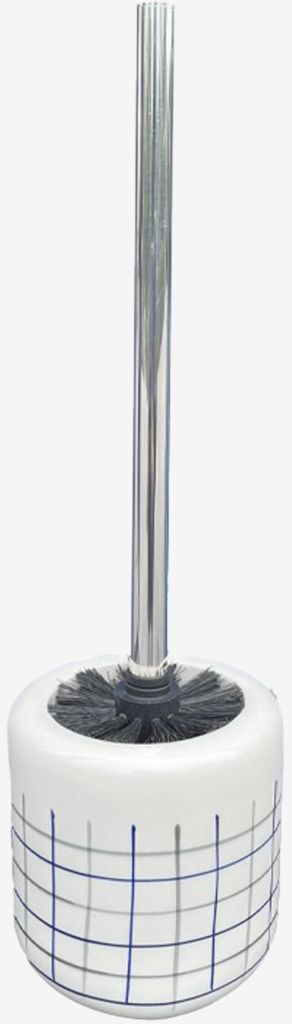 Chổi cọ toilet | HELDIG | gốm/inox | kem/sọc xanh | Ø11.5xC36cm