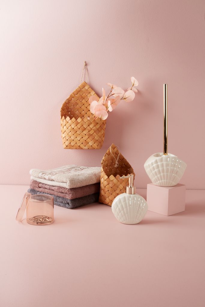 Giỏ treo phòng tắm | OPE | gỗ | màu tự nhiên | R10/8xD14/12xC25/23cm | bộ 2 chiếc