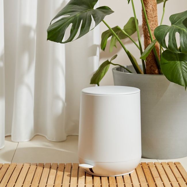 Thùng rác | OXIE | kim loại/nhựa ABS | trắng | Ø23xC28cm | 5L