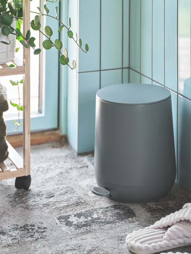 Thùng rác | OXIE | kim loại/nhựa ABS | xám đậm | Ø21xC30cm | 5L