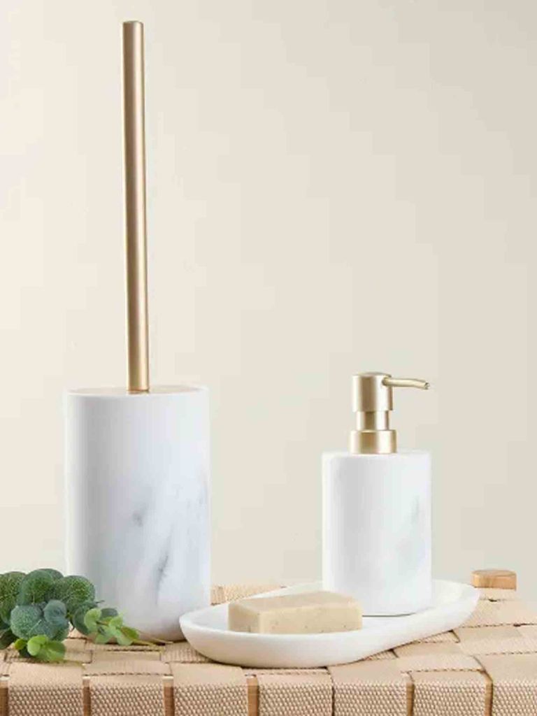 Bộ 3 món phụ kiện phòng tắm | BERGHEM | nhựa polyresin | màu đá cẩm thạch