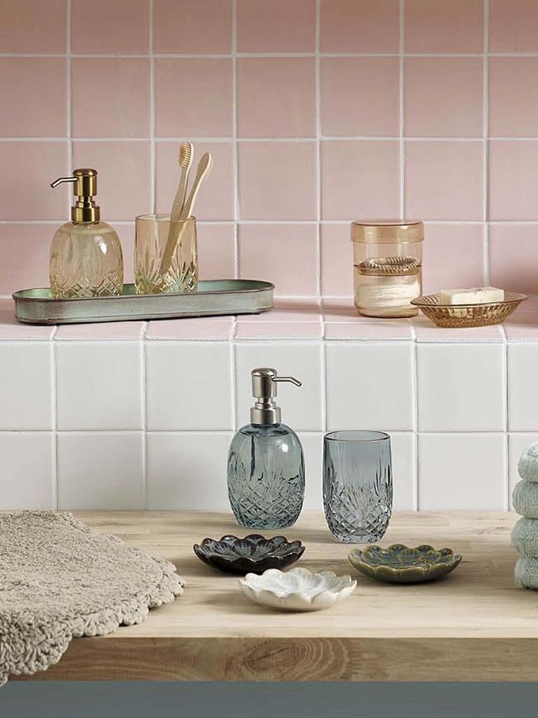 Cốc đựng bàn chải | EDSVALLA | thủy tinh | xanh | Ø7xC11cm