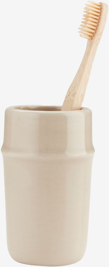 Cốc đựng bàn chải | BOLIDEN | gốm | be | Ø7xC10cm