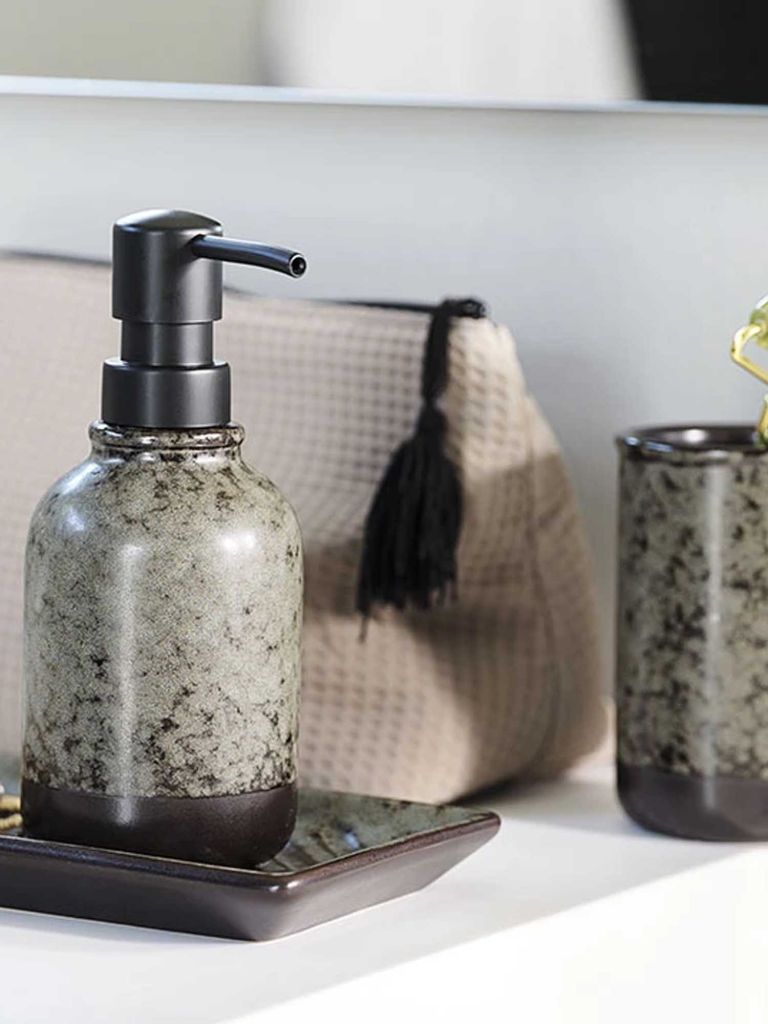 Bình xịt xà phòng | GESUNDA | gốm/nhựa ABS | nâu | Ø7xC16cm