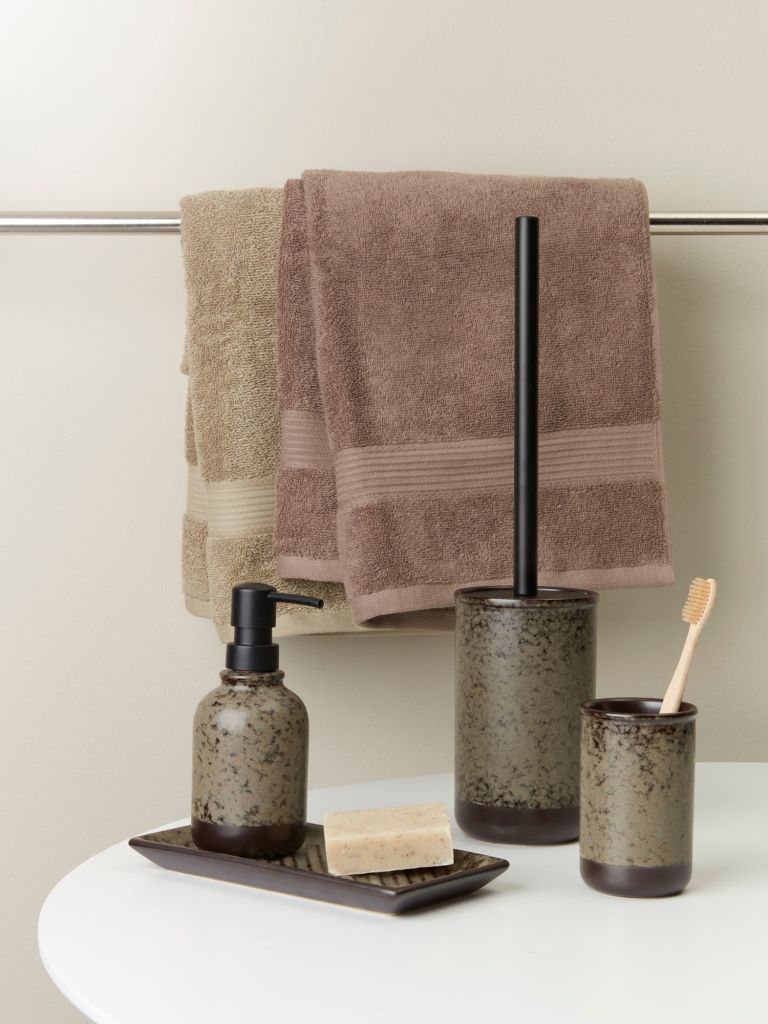 Cốc đựng bàn chải | GESUNDA | gốm | nâu | Ø7xC11cm