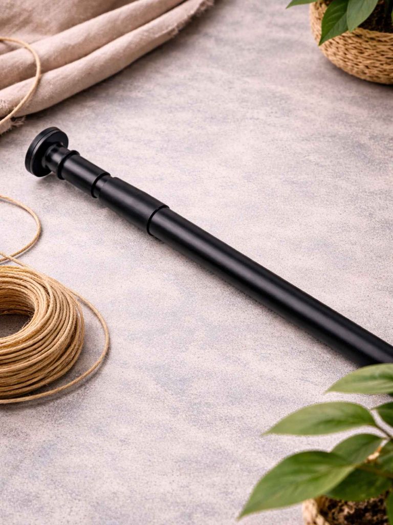 Thanh treo rèm tắm | VARA | aluminium/nhựa ABS | đen | D110/200cm