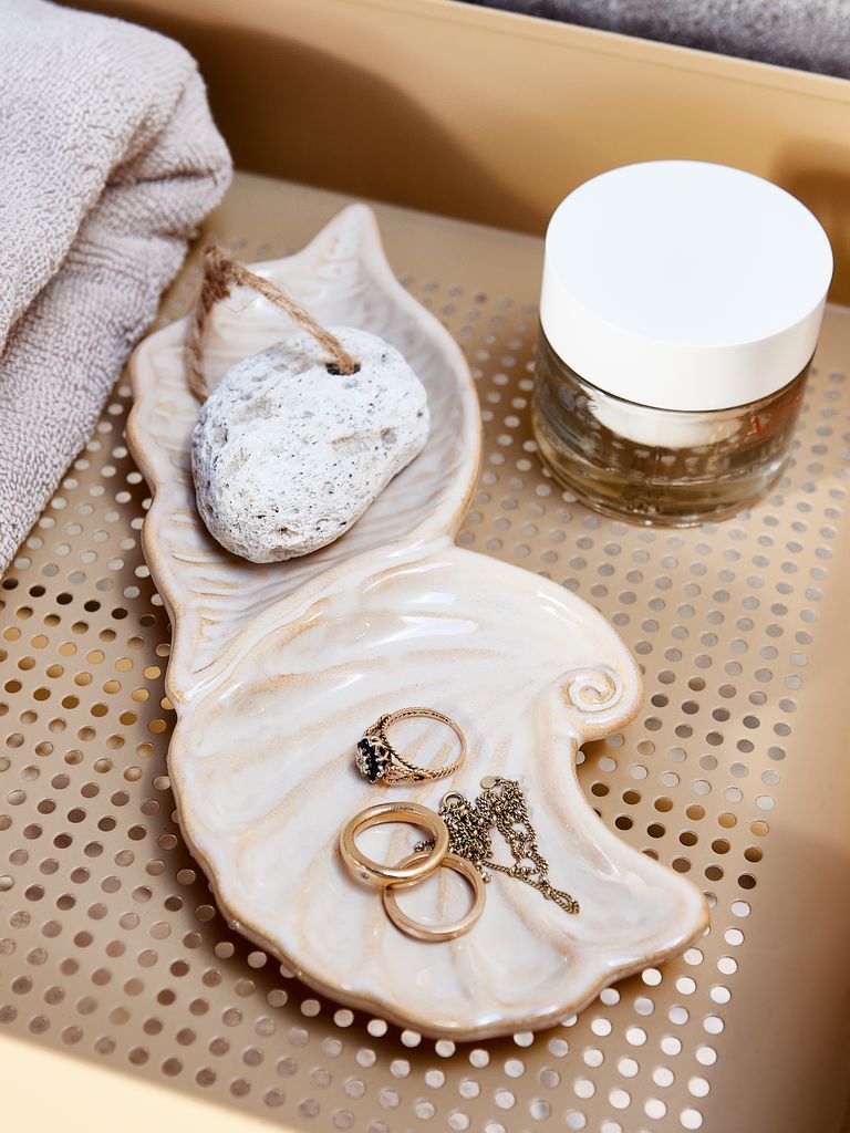 Khay trang trí | TORTUNA | gốm | be | R10xD25xC2cm