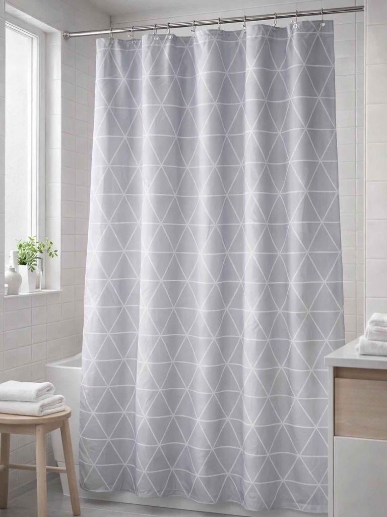 Rèm phòng tắm | GREBO | polyester | xám | R150xD200cm