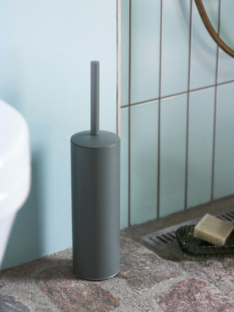 Chổi cọ toilet | BALSBY | kim loại/nhựa PP | xanh olive | Ø10xC42cm