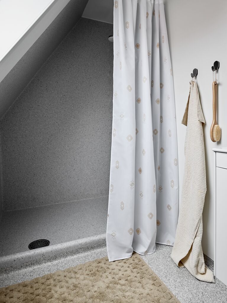 Rèm phòng tắm | SKOGHALL | polyester | trắng | R180xD200cm