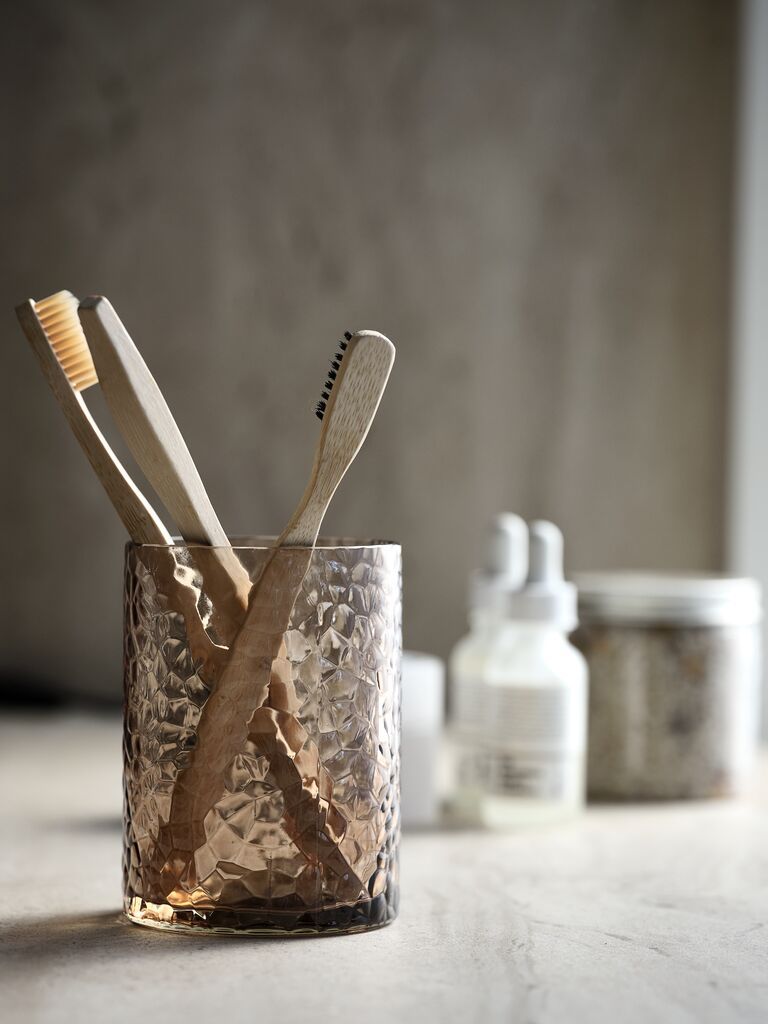 Cốc đựng bàn chải | GENEVAD | thủy tinh | nâu | Ø8xC11cm