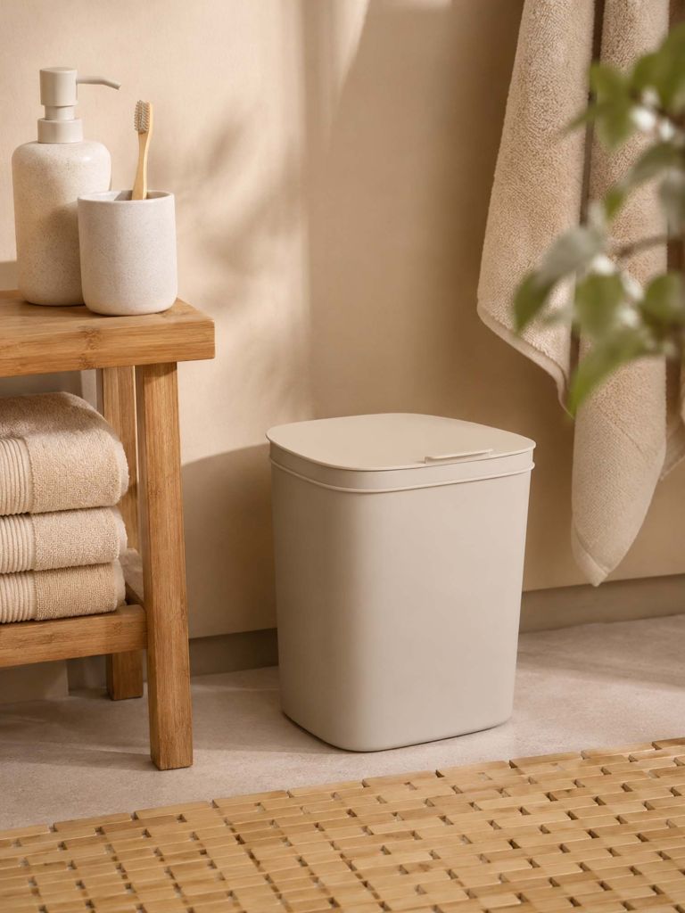 Thùng rác | TAHULT | nhựa PP | be | R19xD14xC21cm | 3L