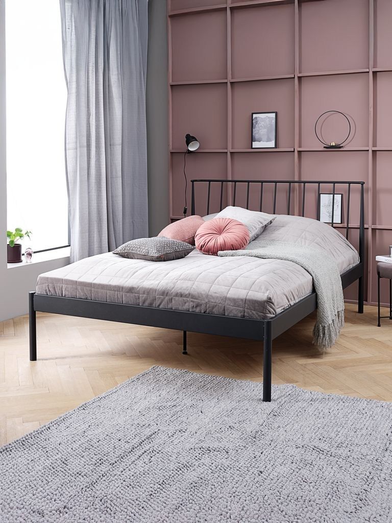 Giường | ABILDRO | kim loại | đen | R160xD200cm