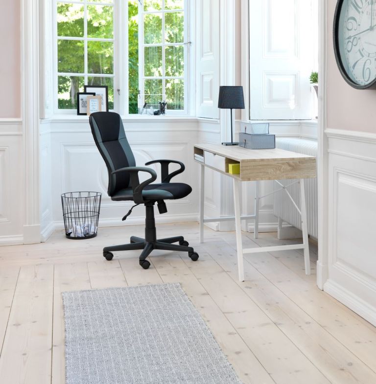 Bàn làm việc | ABBETVED | gỗ công nghiệp/kim loại | màu sồi/trắng | R48xD120xC76cm