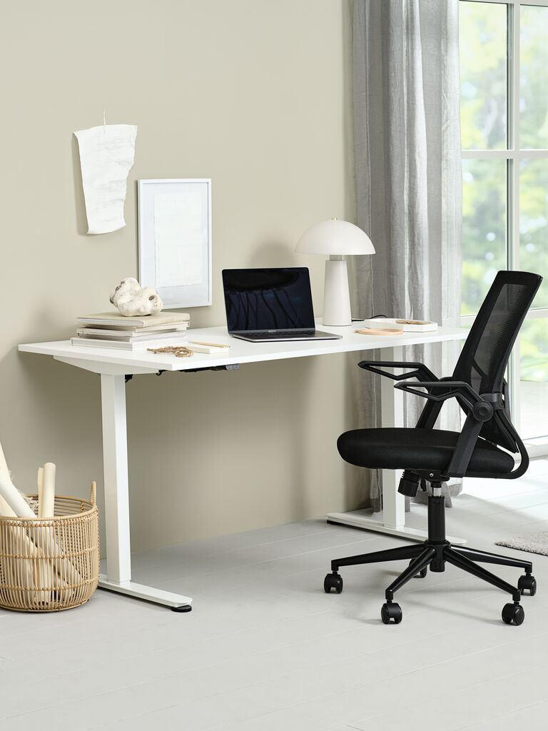 Ghế làm việc | ASPERUP | kim loại/polyester | đen | R59xS61xC95/107cm