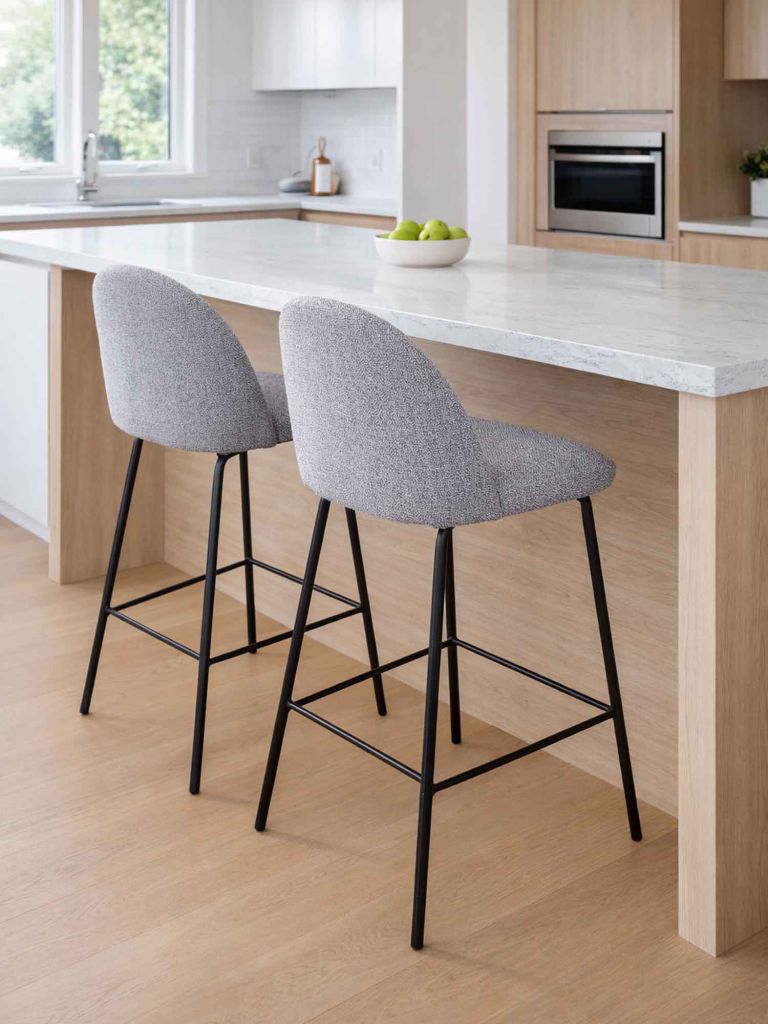 Ghế đảo bếp | GRINDSTED | kim loại/vải polyester | xám | R45xS47xC91.5cm