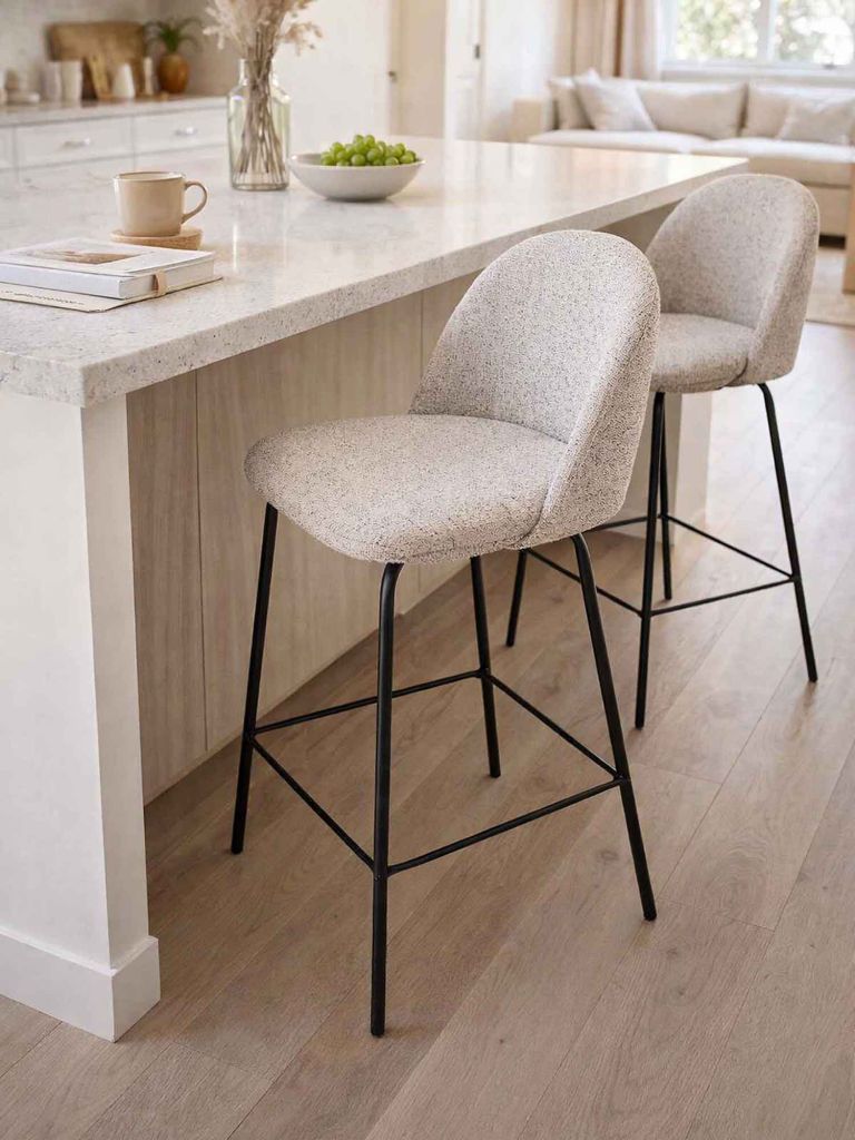 Ghế đảo bếp | GRINDSTED | kim loại/vải polyester | be | R45xS47xC91.5cm