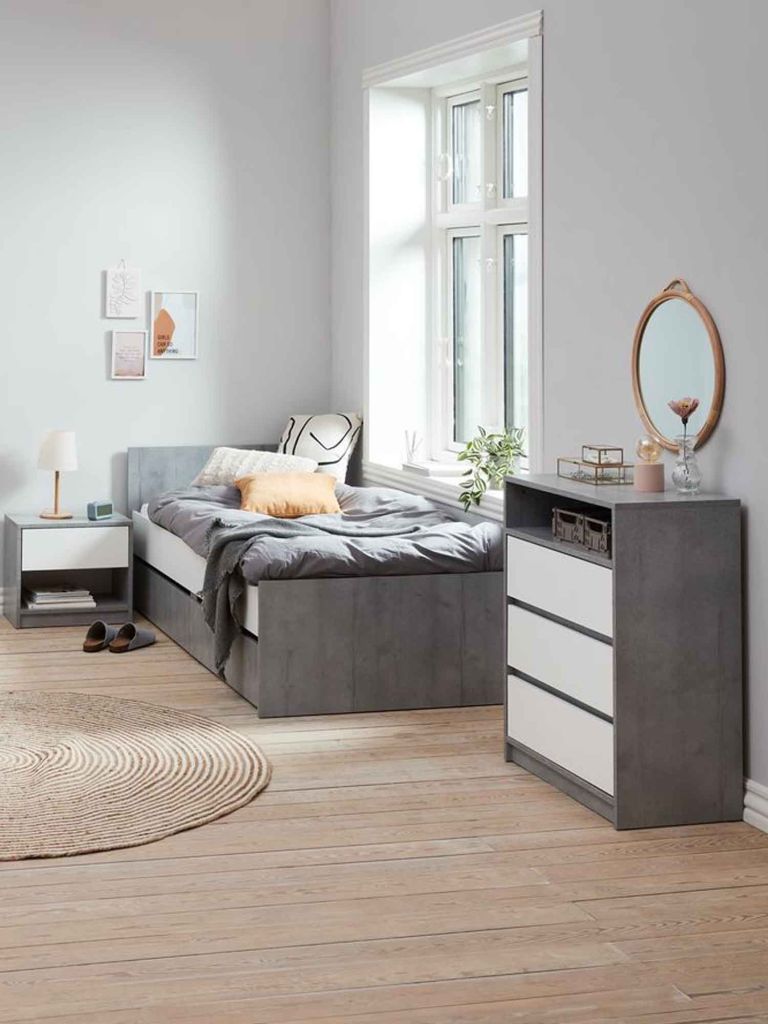 Tủ ngăn kéo 3 ngăn | BILLUND | gỗ công nghiệp | trắng/xám | R71xS39xC90cm