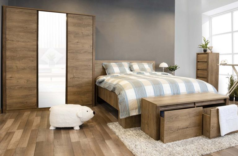 Tủ ngăn kéo 5 ngăn | VEDDE | gỗ công nghiệp | màu sồi đậm | R50xS43xC126cm