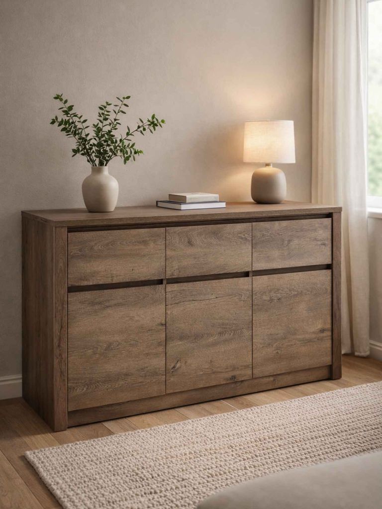 Tủ phòng ăn | VEDDE | gỗ công nghiệp | màu sồi đậm | R130xS43xC79cm